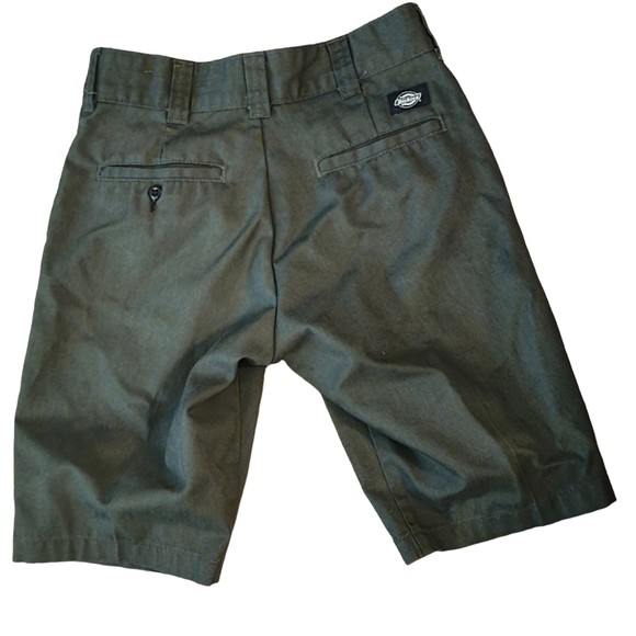 Dickies Unisex Green Slim‎ Fit Dark Wash Flat Front Chino Shorts Size 28 - Picture 2 of 9